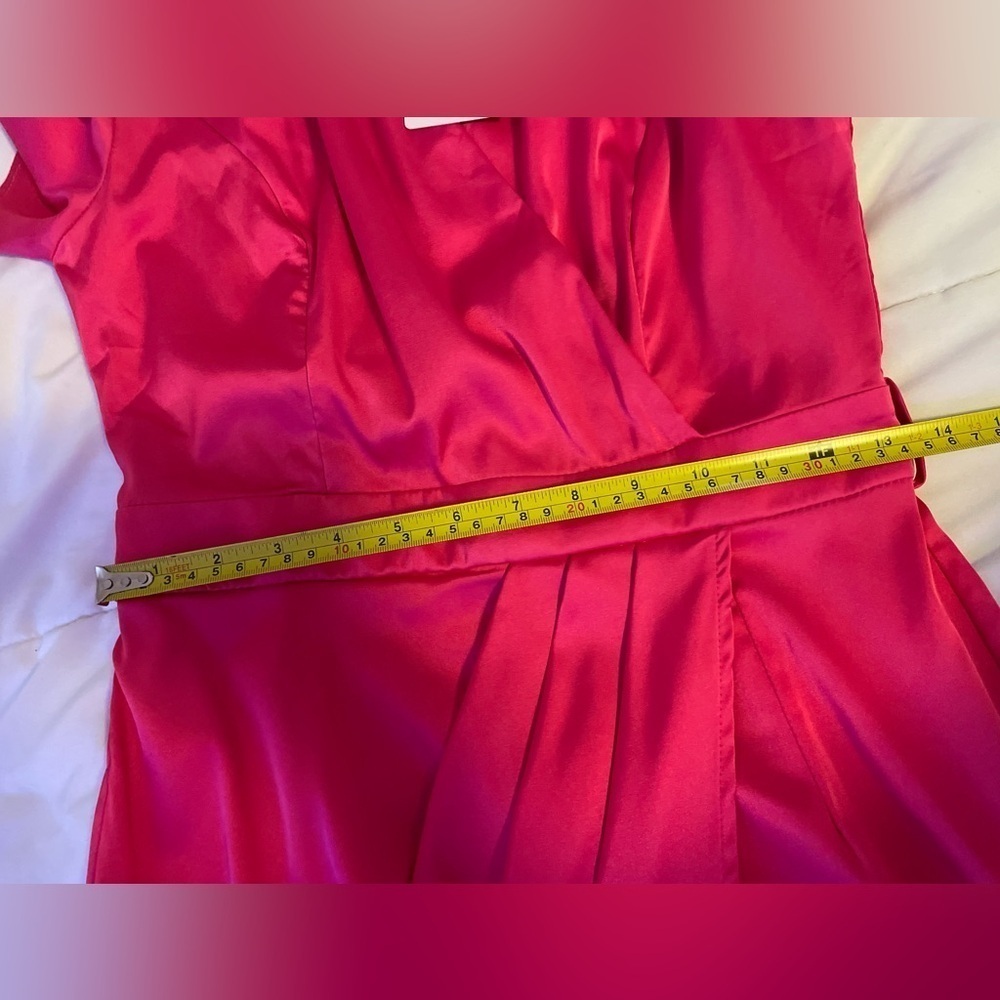 Satin Belted Ruched Slit Midi Dress - Picture 13 of 17